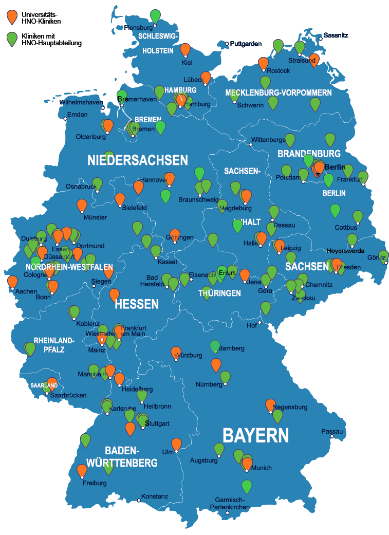 HNO Kliniken und Zentren in Deutschland
